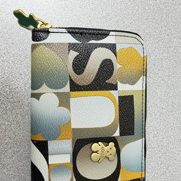 Tous Leather Wallet Multicolor Logo Bear Zip Around Cards Colorful Classic * - Picture 12 of 14